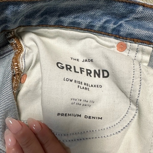 GRLFRND x Maggie MacDonald Jade Low Rise Relaxed Flare Jeans in Fairfax North - Picture 10 of 13